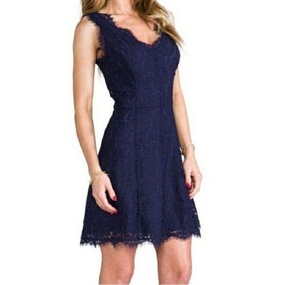 Joie Blue All Over Lace Nikolona B Dress Large